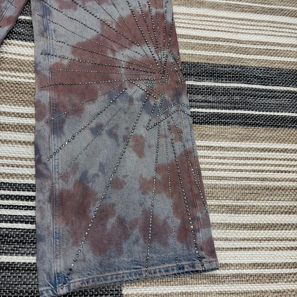 Free People We the Free Aurora Mid Rise Embellished Flare Jeans Size 30 - Picture 9 of 16